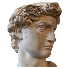 Early 20th Century Plaster Sculpture of the Bust of David by Michelangelo