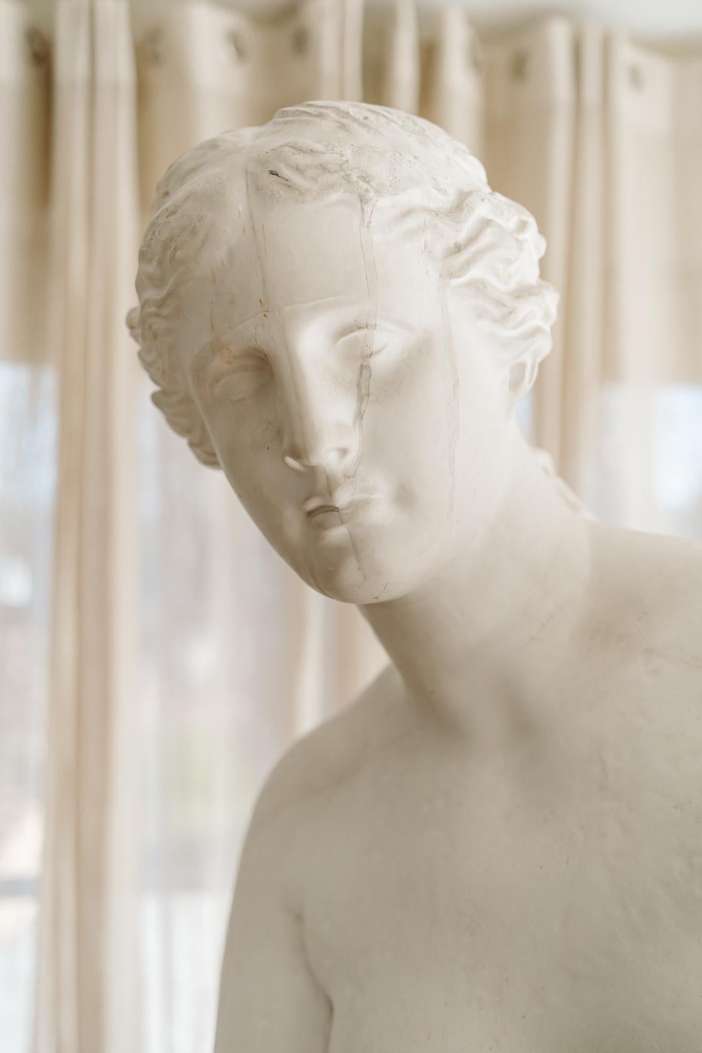 After the antique ... this early 20th century plaster statue of Venus de Milo has great charm and always works in any interior.