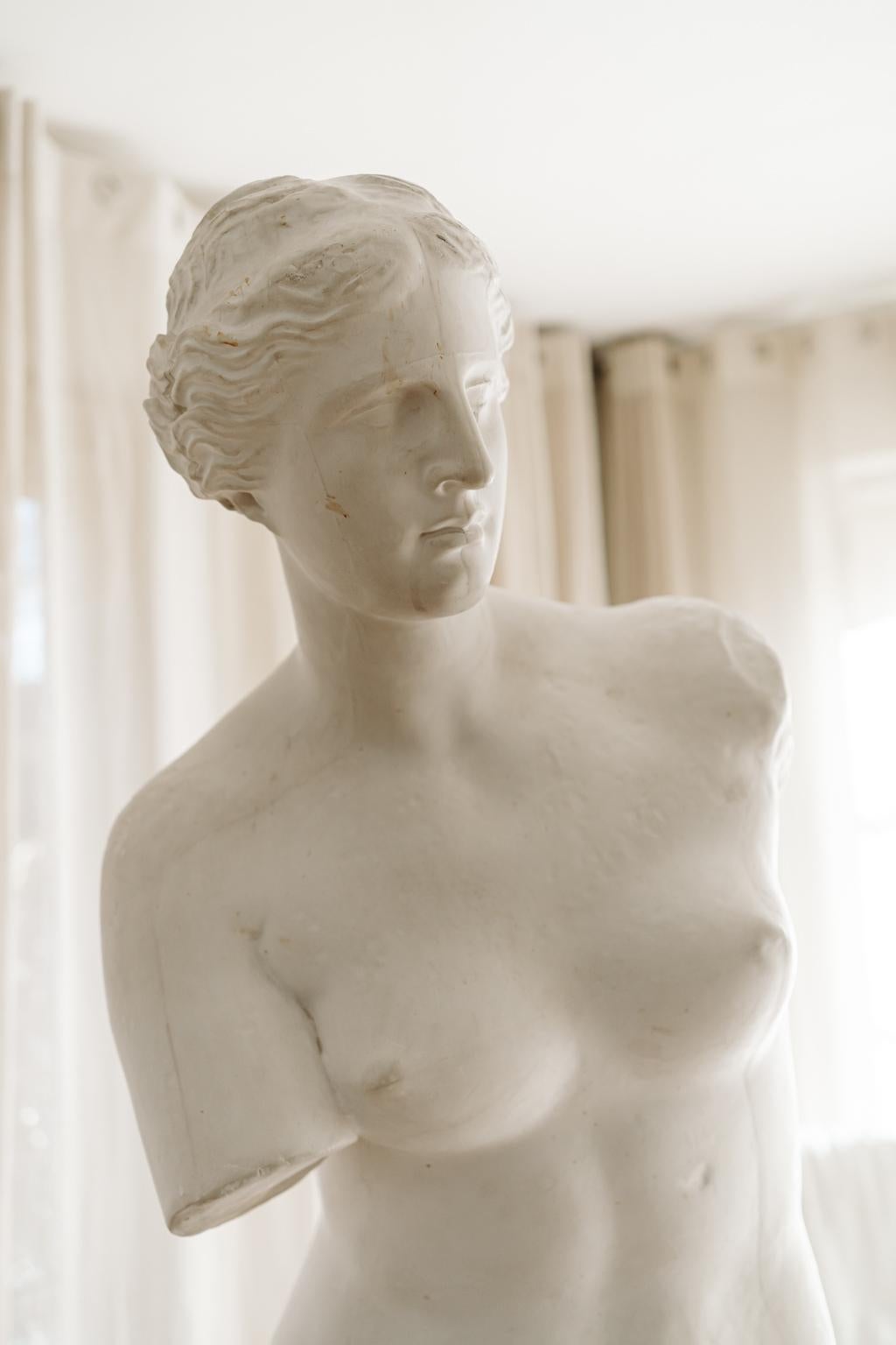 Français Début du 20e siècle Statue en plâtre, Vénus de Milo en vente