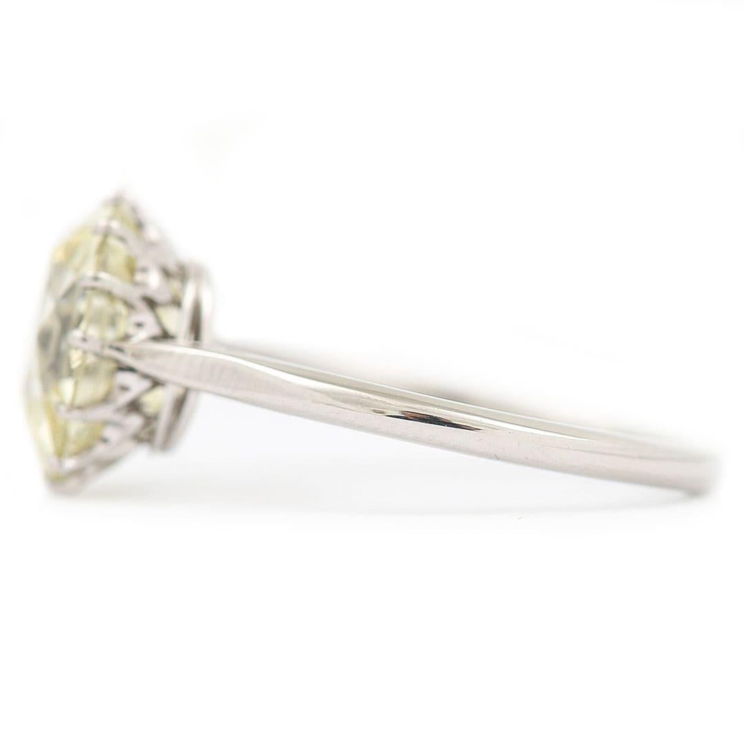 Women's or Men's Early 20th Century Platinum GIA 4.44ct Old Brilliant Cut Diamond Solitaire Ring