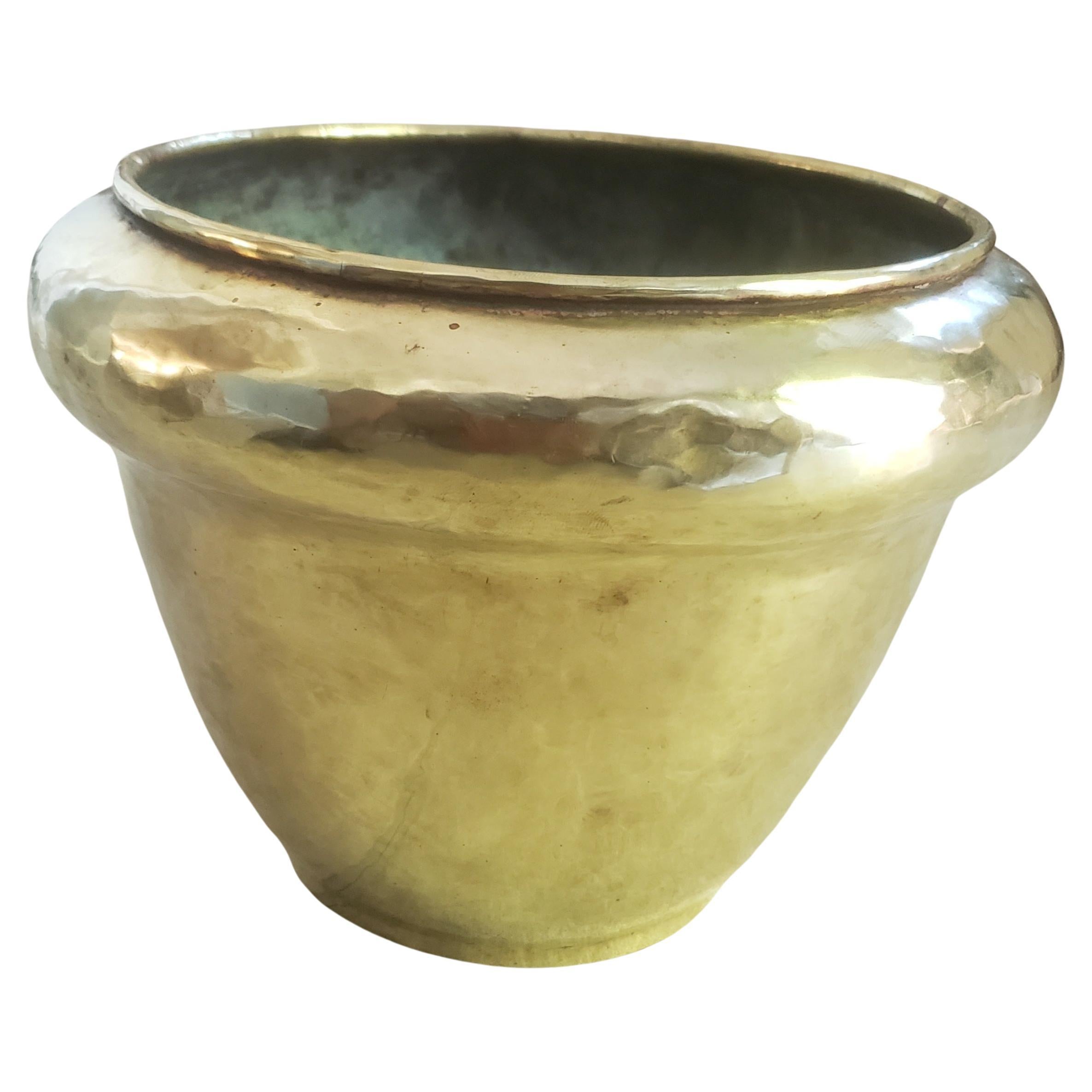 American Early 20th Century, Polished Brass Planter Jardiniere 
