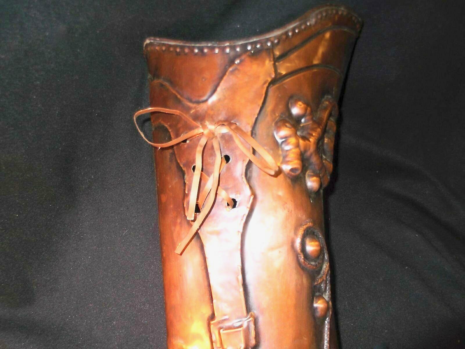 Early 20th Century Polished Copper Knights Boot Umbrella Stand For Sale 5