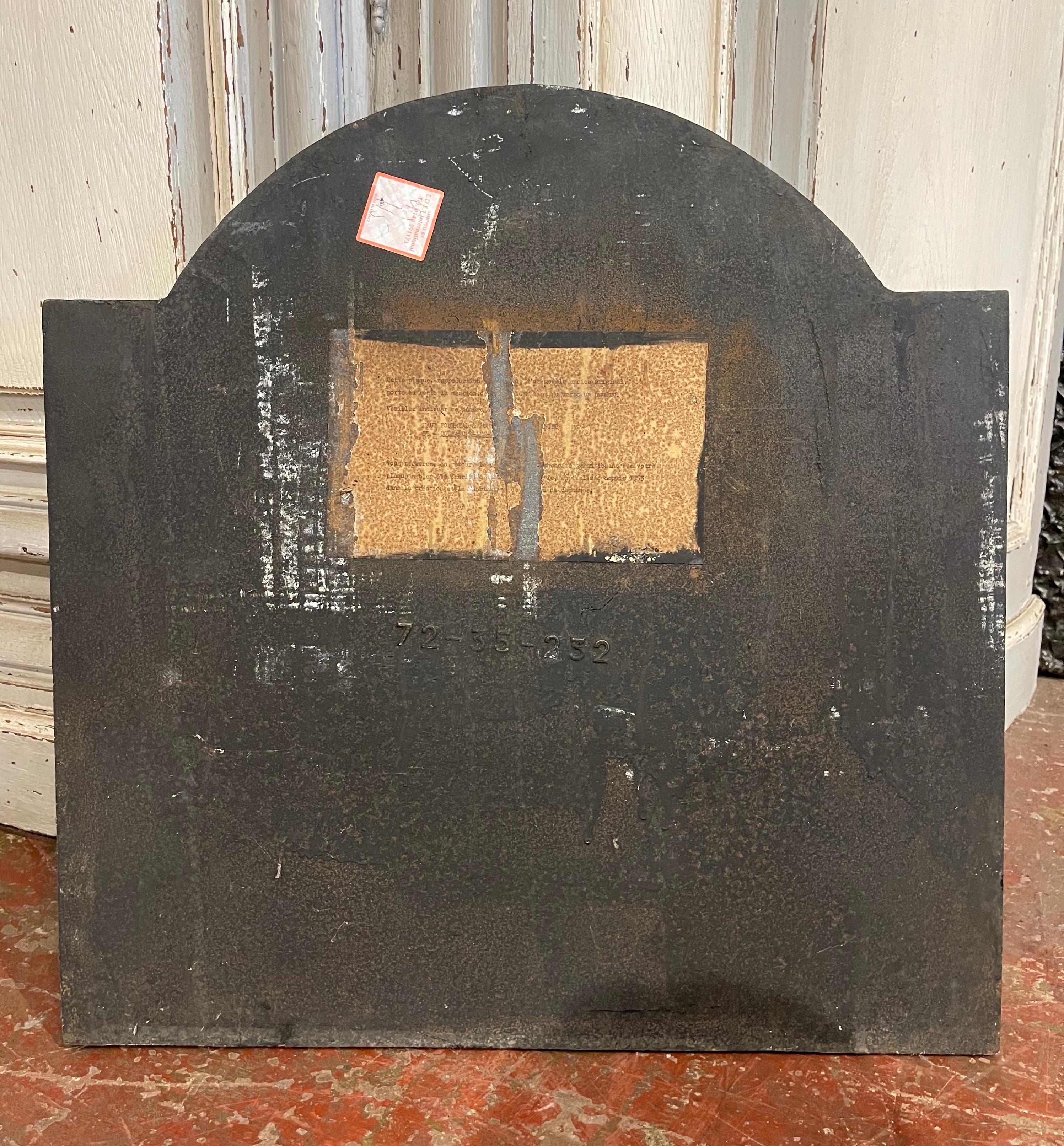 Early 20th Century Polished Iron Fireback with 