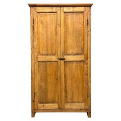 Early 20th-Century Poplar Wood Cabinet with Simple Rustic Design