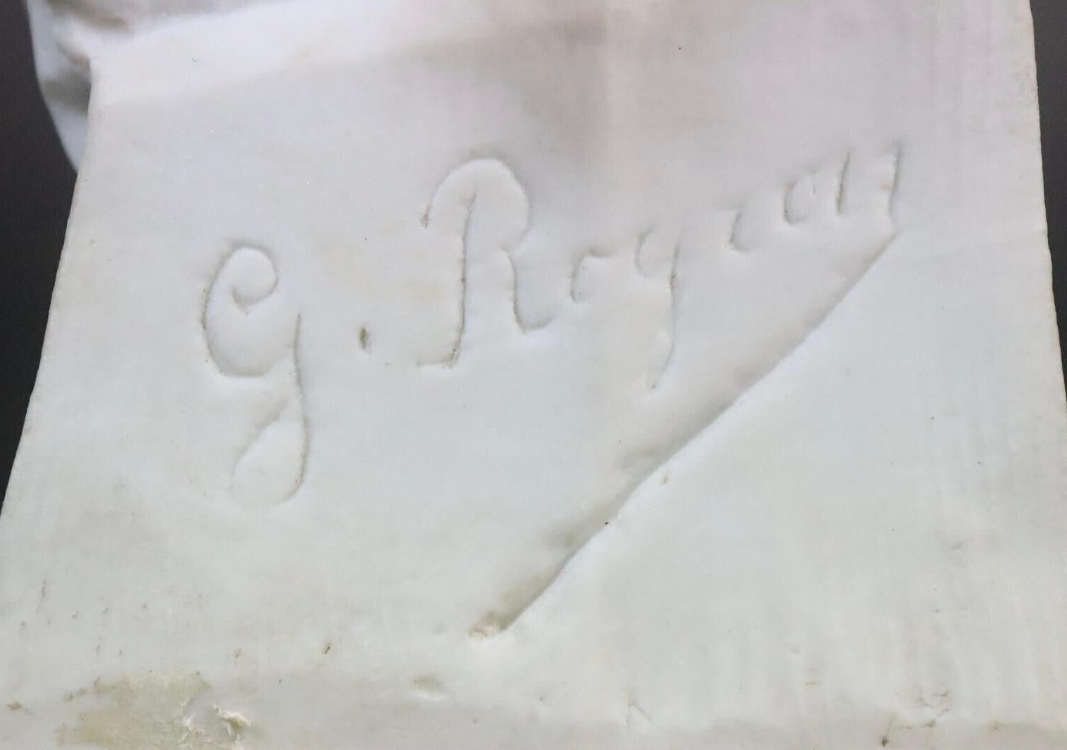 Porzellan-Mädchenbüste des frühen 20. Jahrhunderts, signiert Georges Rogron, antik, 1900er Jahre im Angebot 11