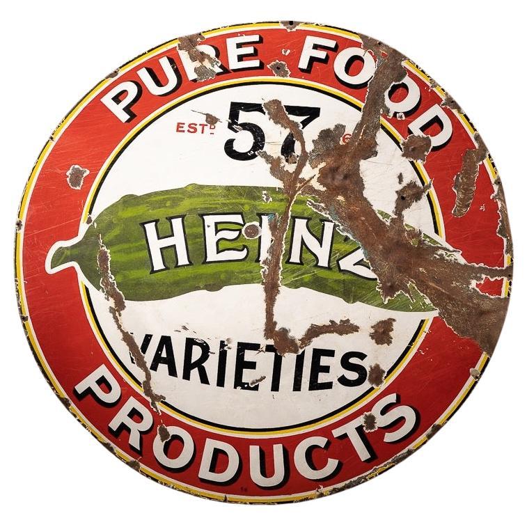 Cartel publicitario Heinz de porcelana de principios del siglo XX