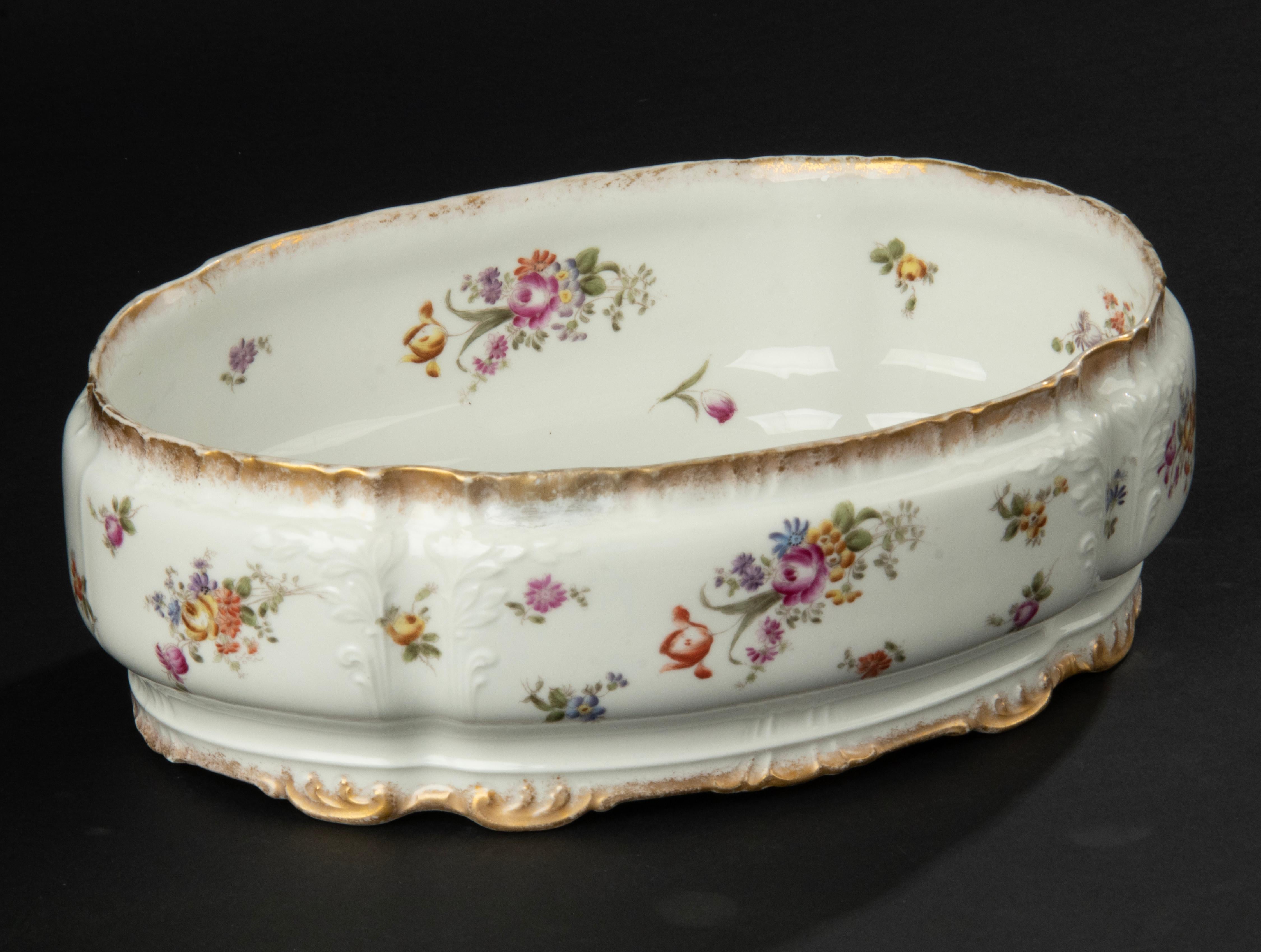 French Early 20th Century Porcelain Jardinière Made by Limoges, France For Sale