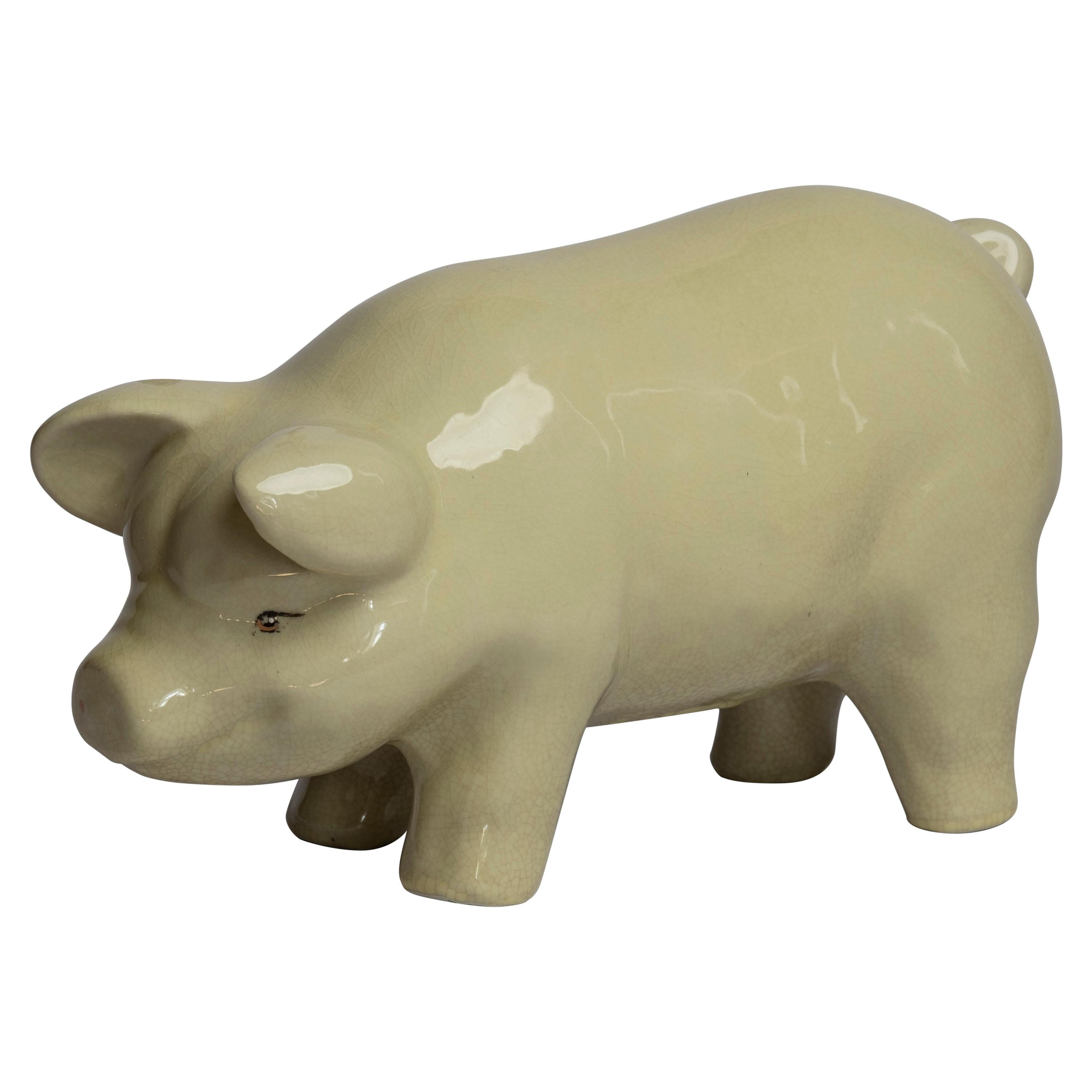 Early 20th Century Porcelain Pig For Sale