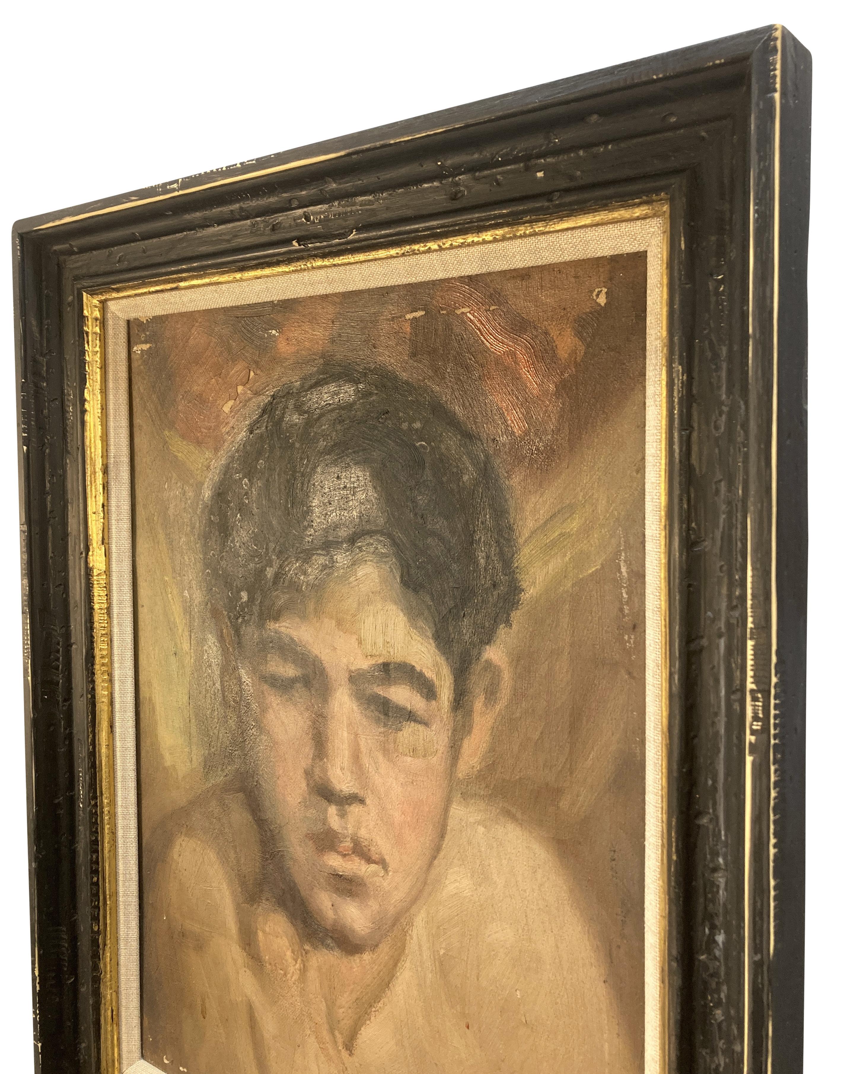 Retrato de un niño sardo de principios del siglo XX Italiano en venta