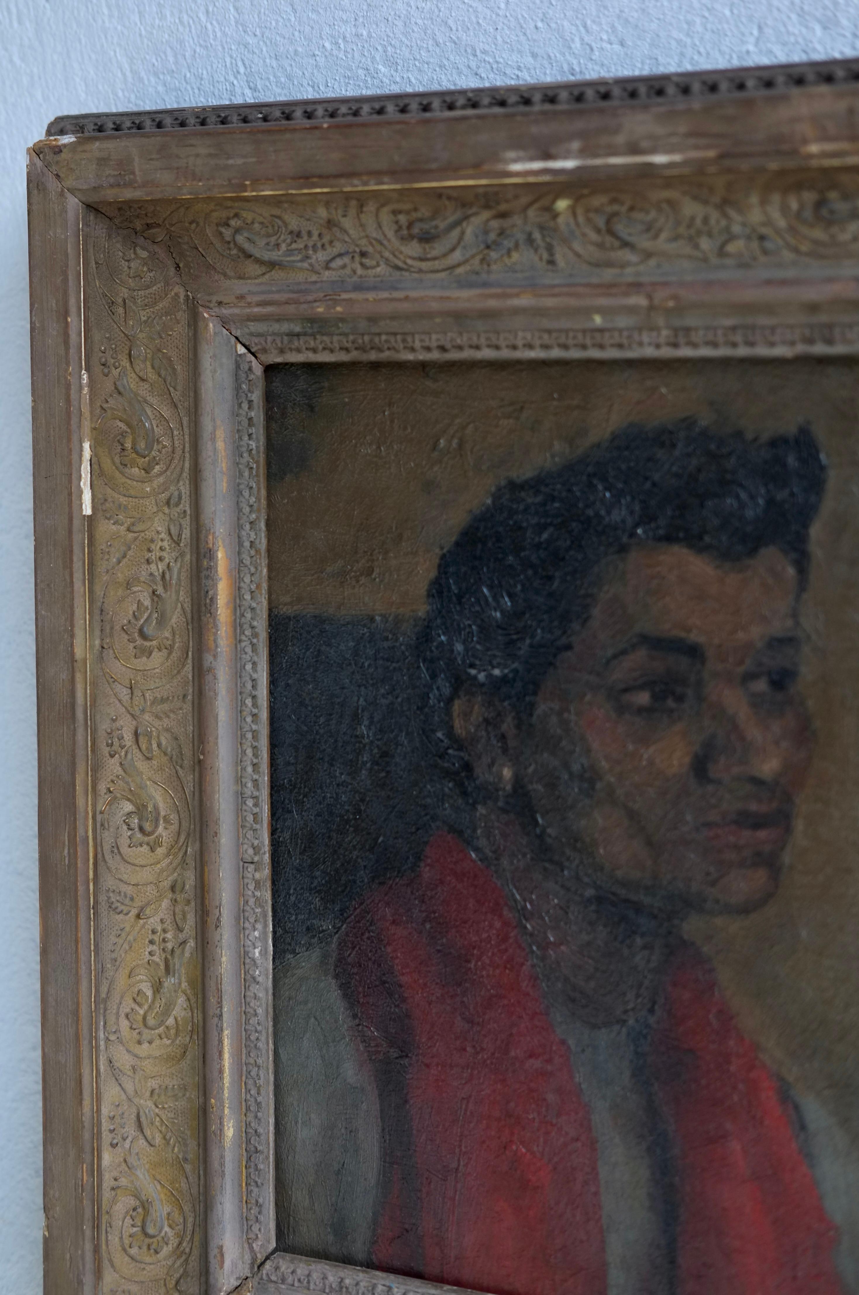 Ritratto di un uomo dell'Asia meridionale dei primi del Novecento alla maniera di Glyn Philpot in vendita 2