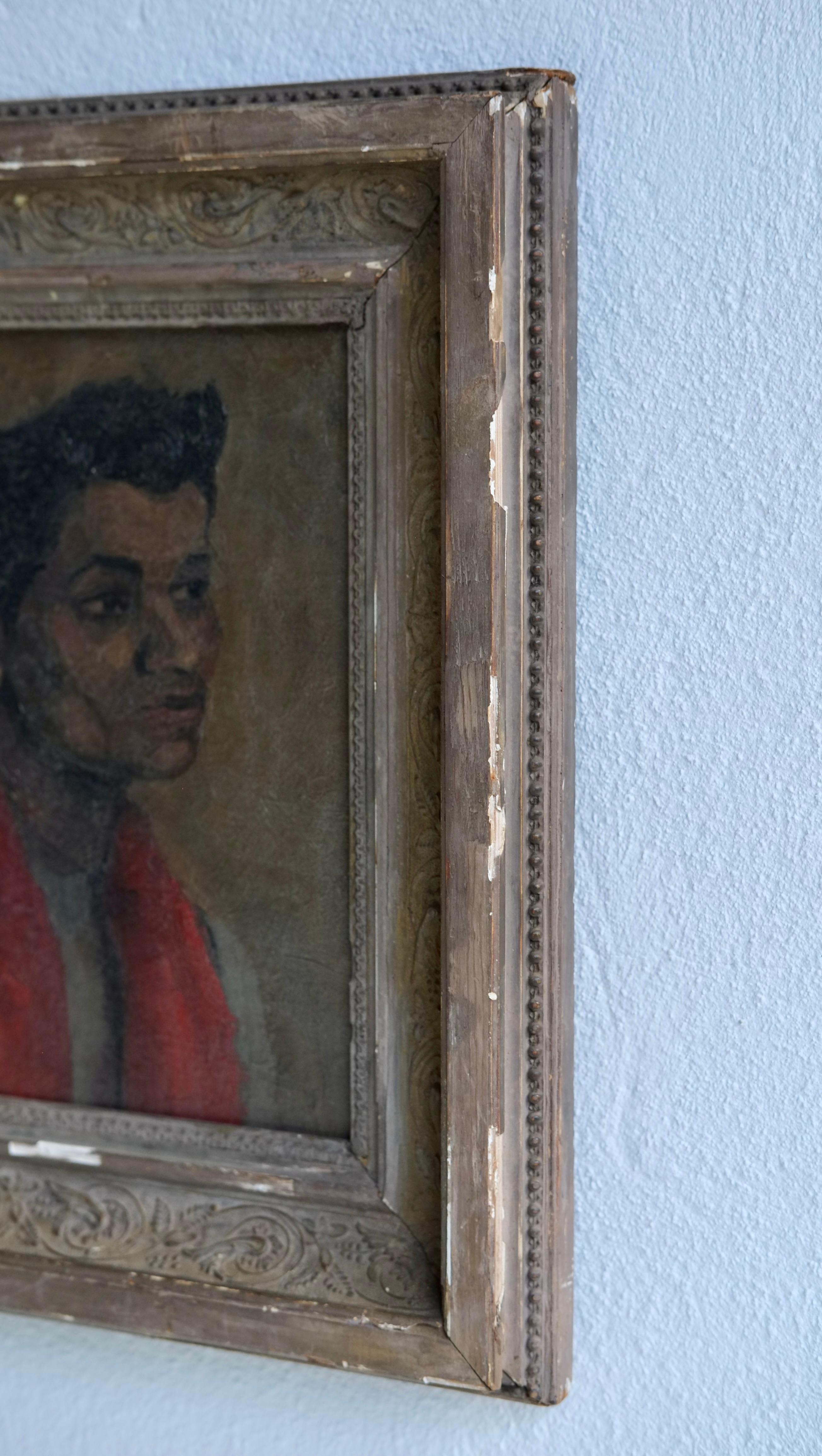 Ritratto di un uomo dell'Asia meridionale dei primi del Novecento alla maniera di Glyn Philpot in vendita 4