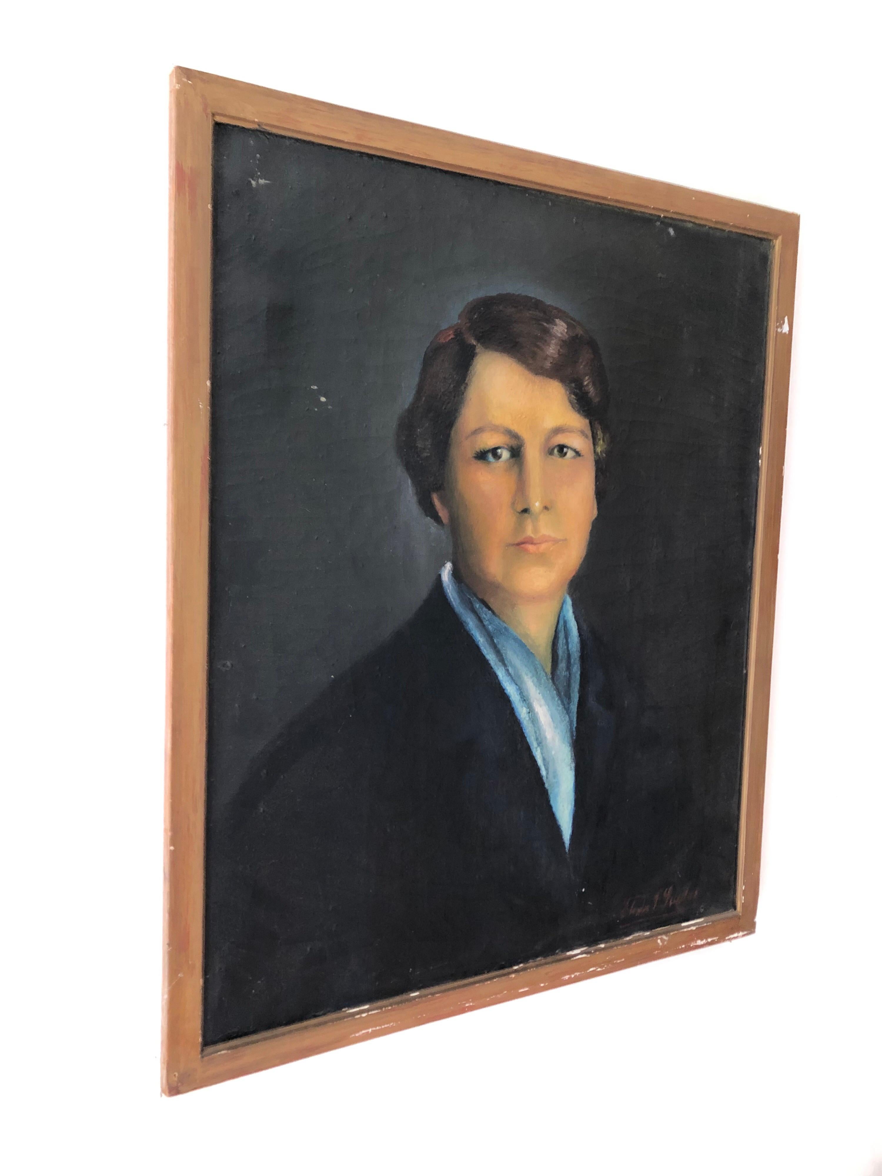 An early 20th century oil on canvas portrait of an Argentinian woman. In original wood frame. Illegibly signed lower right.
Measures: Sight 23.25