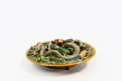 Early 20th Century Portuguese Majolica Palissy Charger Plate