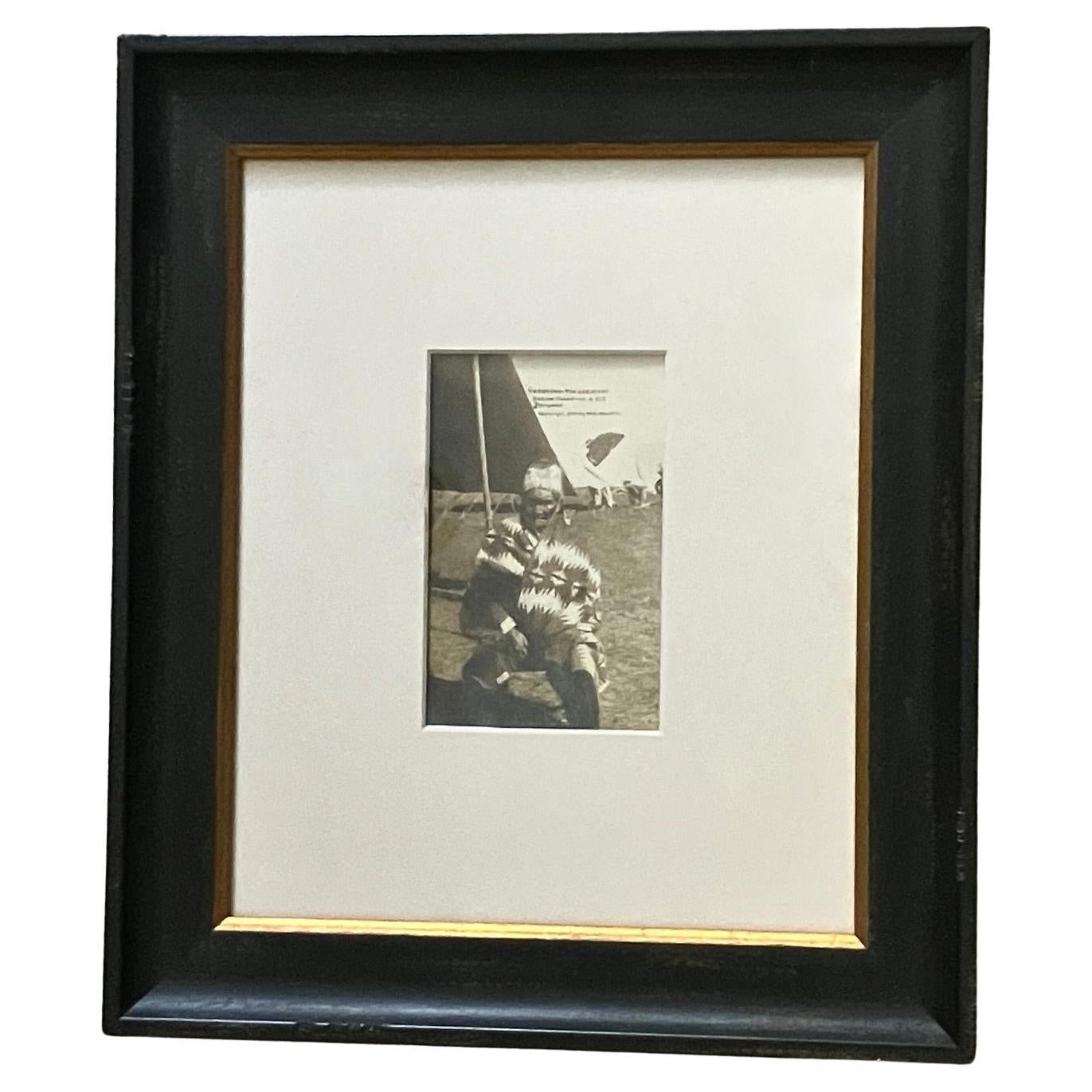 Early 20th Century Postcard with Framed Photograph of Geronimo Postmarked 1911