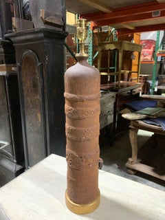 Early 20th Century Pottery Lamp on Custom Gilt Base
