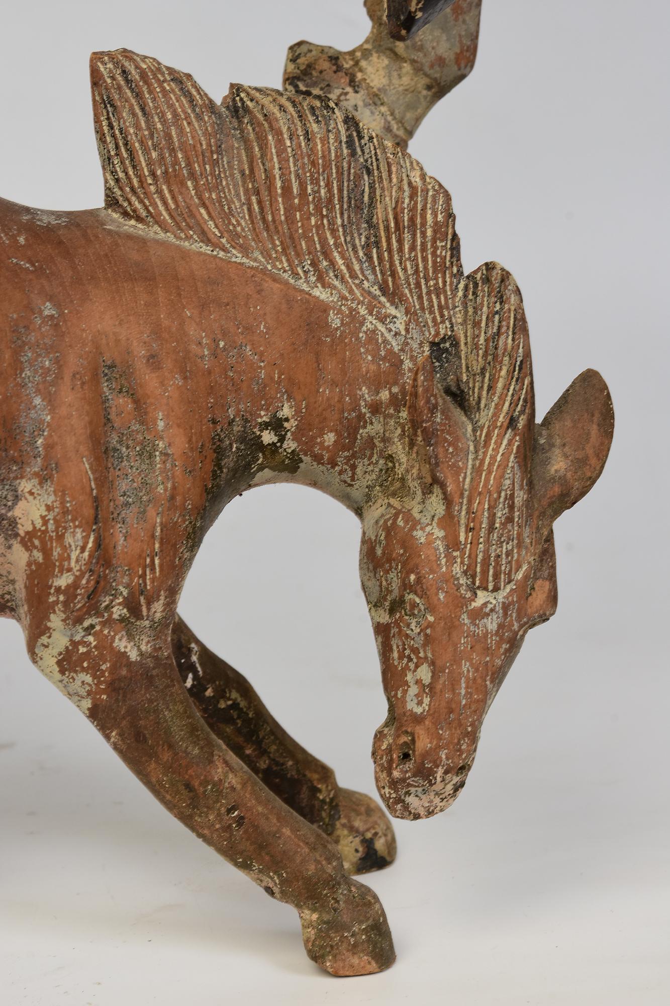 Cavallo di legno rampante dei primi del Novecento in vendita 11