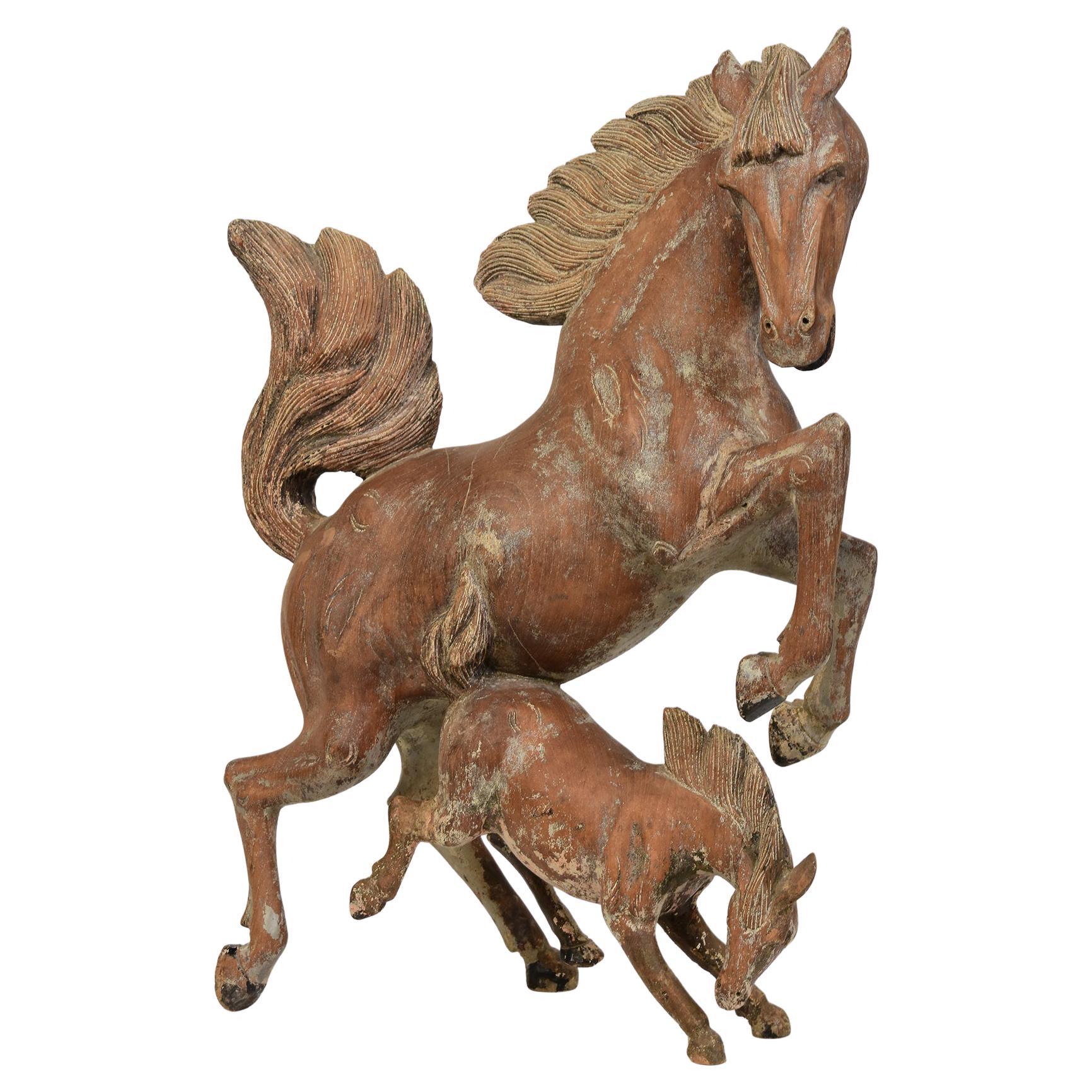 Cavallo di legno rampante dei primi del Novecento