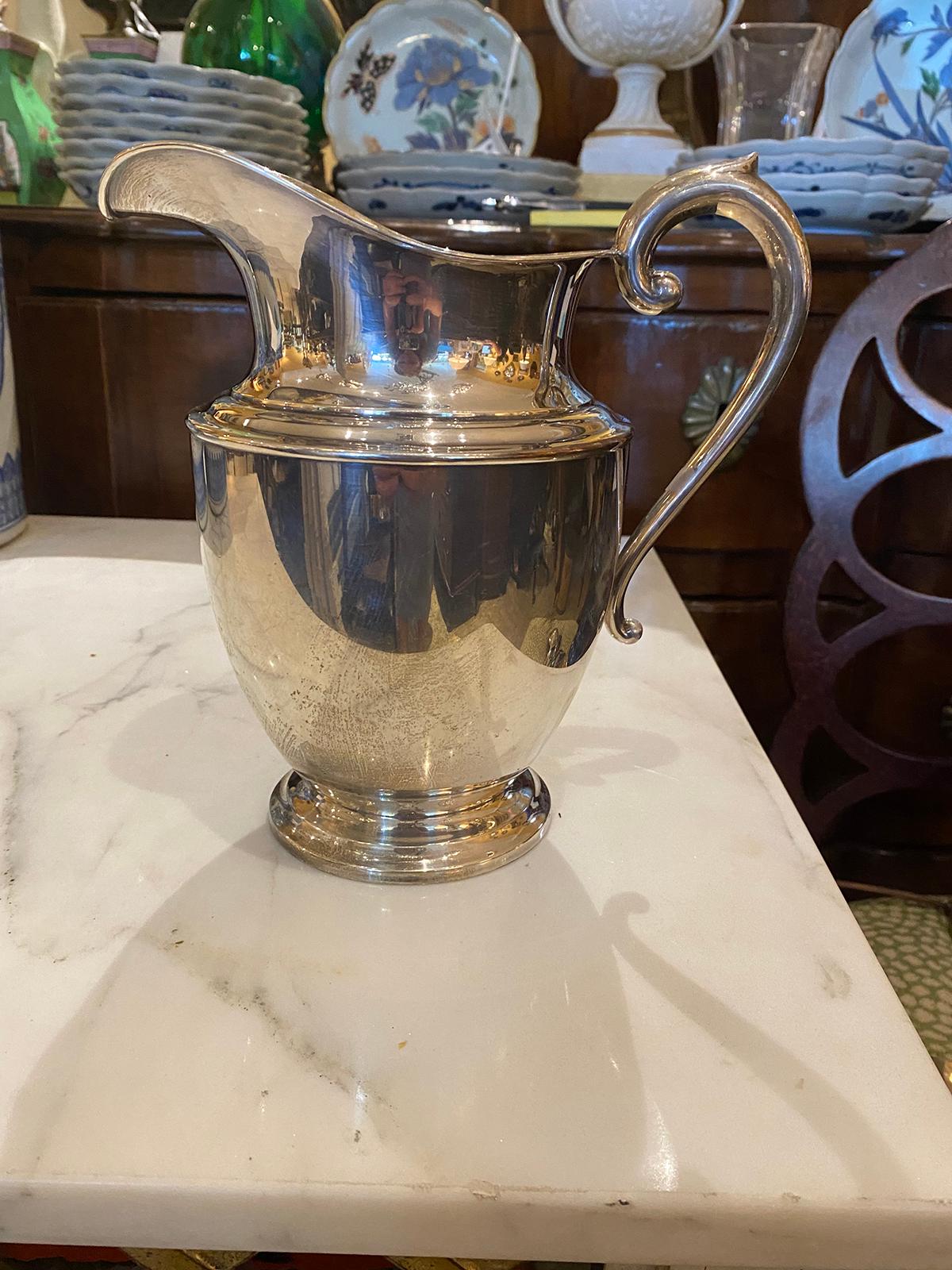 Early 20th Century Preisner Sterling Silver Water Pitcher, Marked 125 In Good Condition For Sale In Atlanta, GA