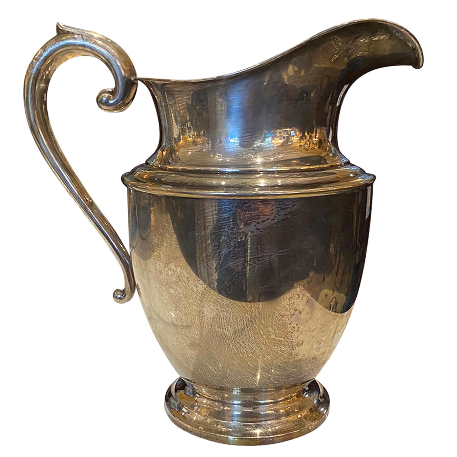 Early 20th Century Preisner Sterling Silver Water Pitcher, Marked 125 For Sale