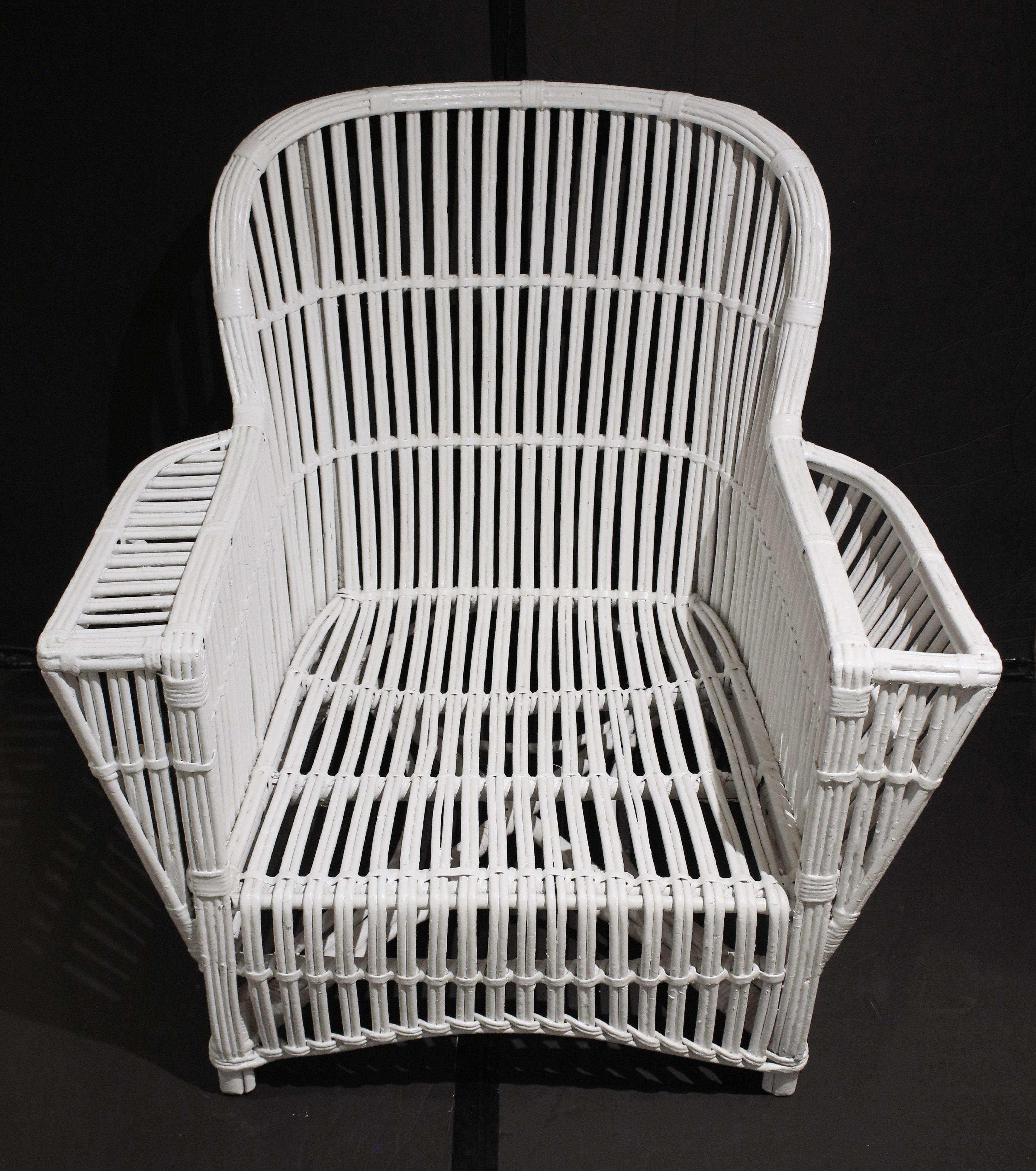 Early 20th Century Presidential Rattan Arm Chair In Good Condition In Chapel Hill, NC