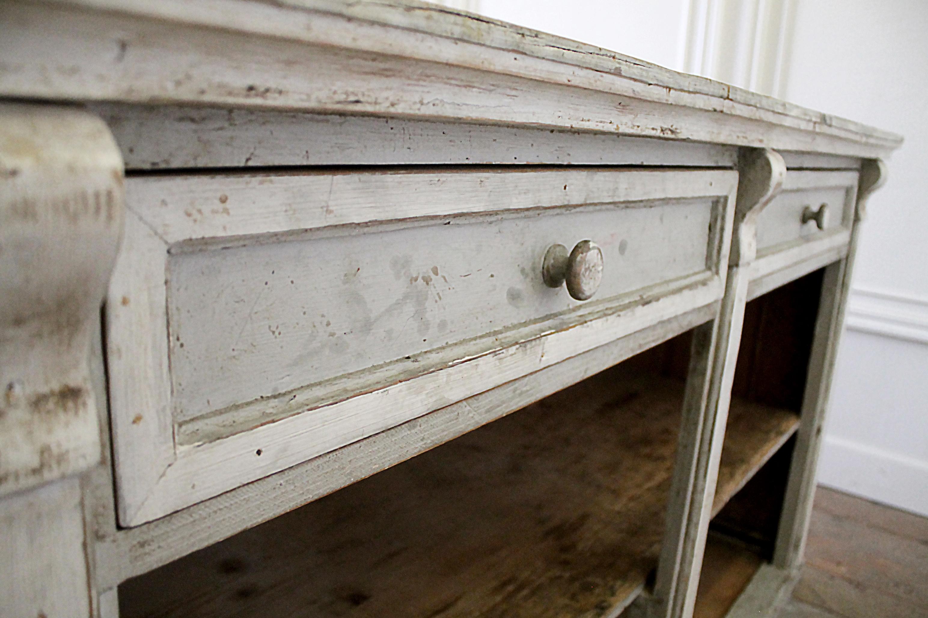 Early 20th Century Primitive Counter or Server or Island with Marble Top 11