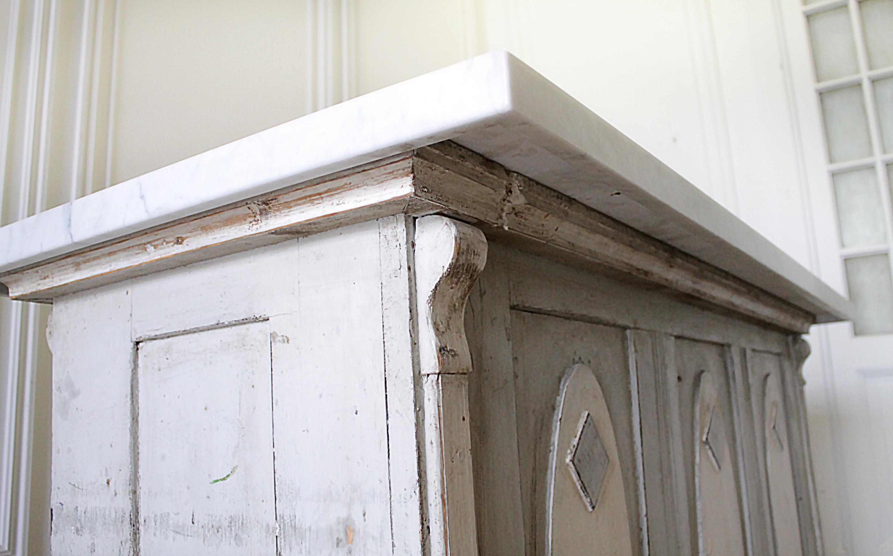 Early 20th Century Primitive Counter or Server or Island with Marble Top 14