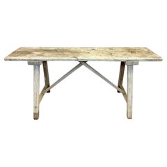 Early 20th Century Primitive French Pine Workbench