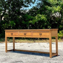 Early 20th Century Primitive Patinated Wood Console Table