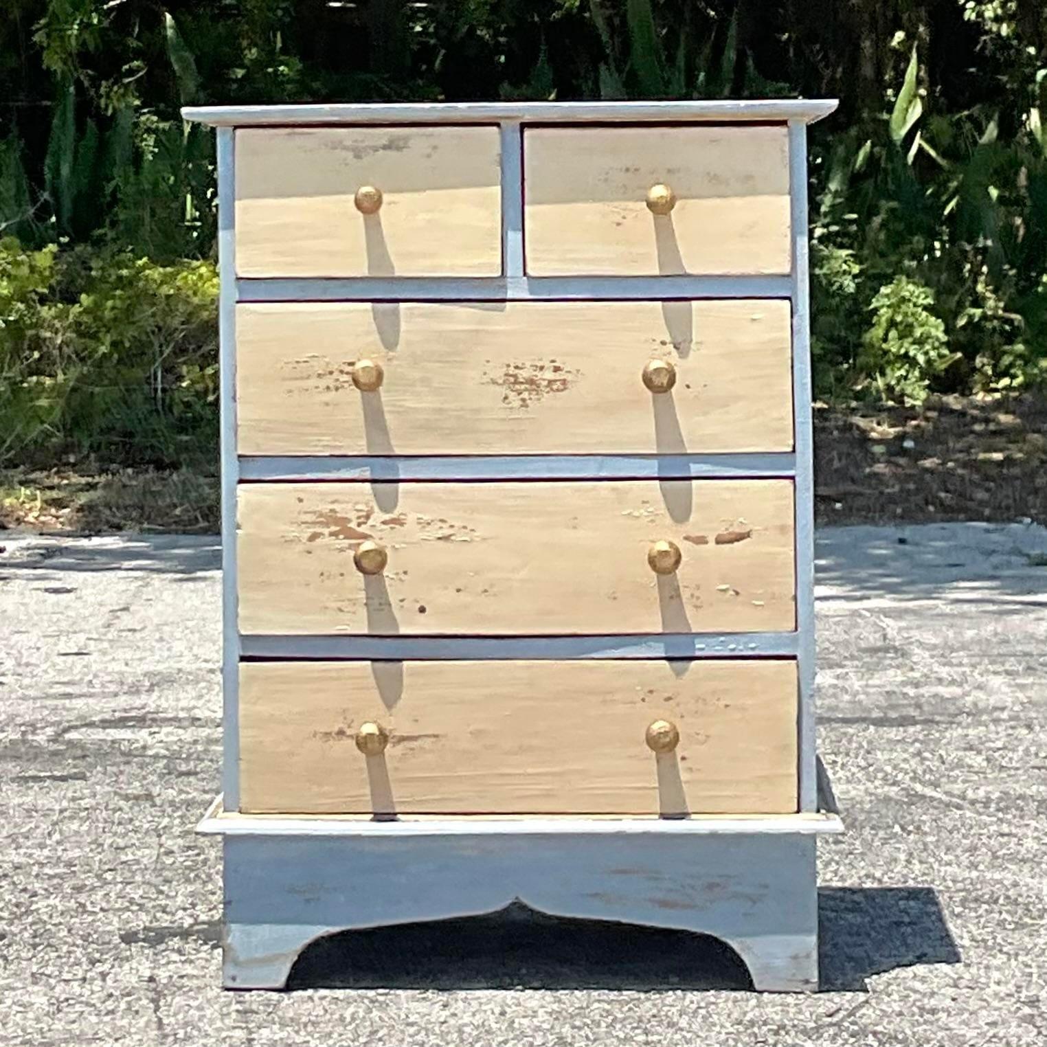 American Early 20th Century Primitive Petite Chest of Drawers For Sale