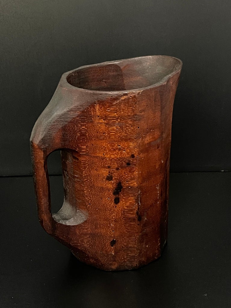 Early 20th Century Rustic Rosewood Pitcher For Sale at 1stDibs