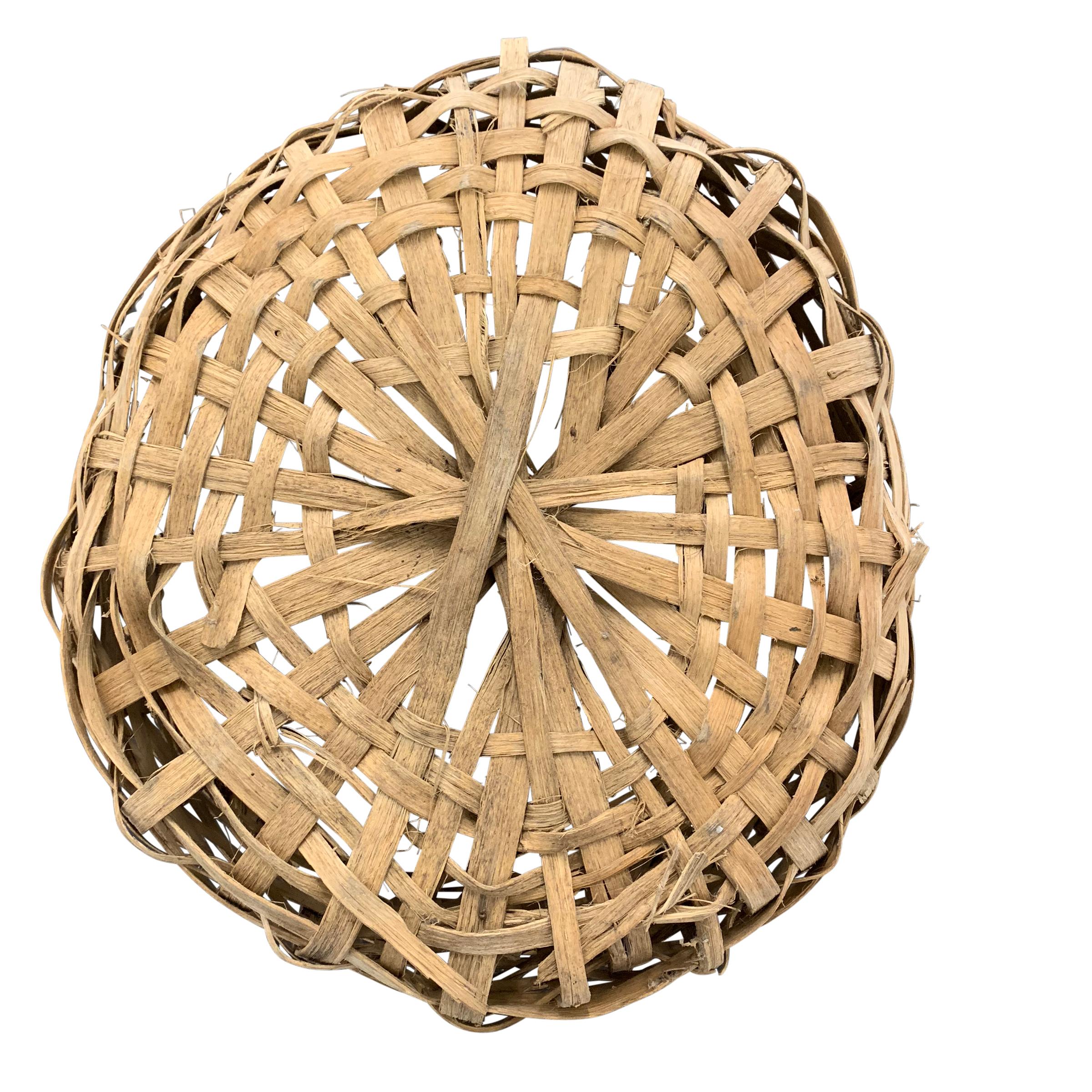Wood Early 20th Century Primitive Splint Basket