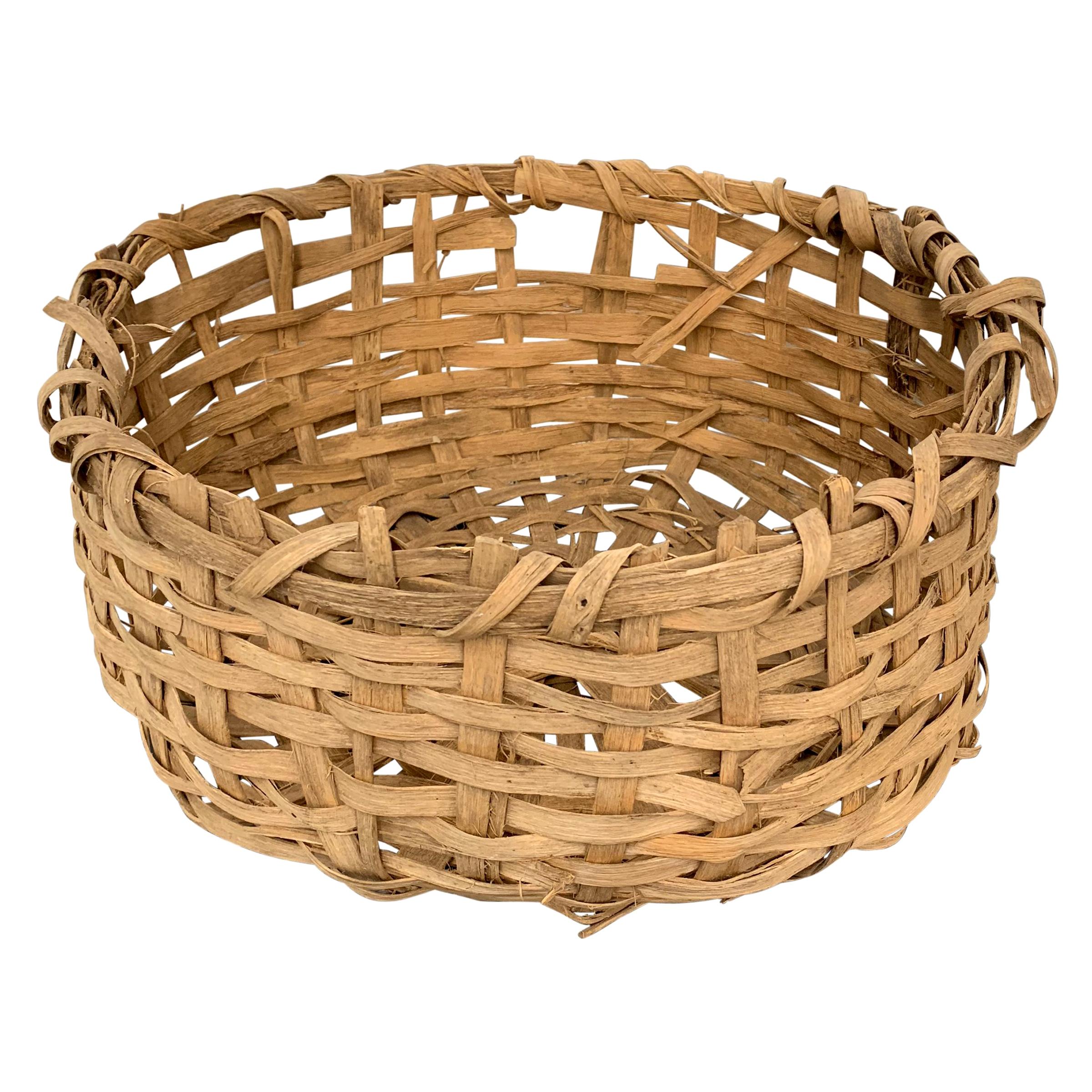 Early 20th Century Primitive Splint Basket