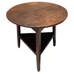 Early 20th Century Primitive Stained Oak Side Table