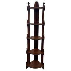 Antique Early 20th Century Primitive Style Corner Bookcase or Bookshelf