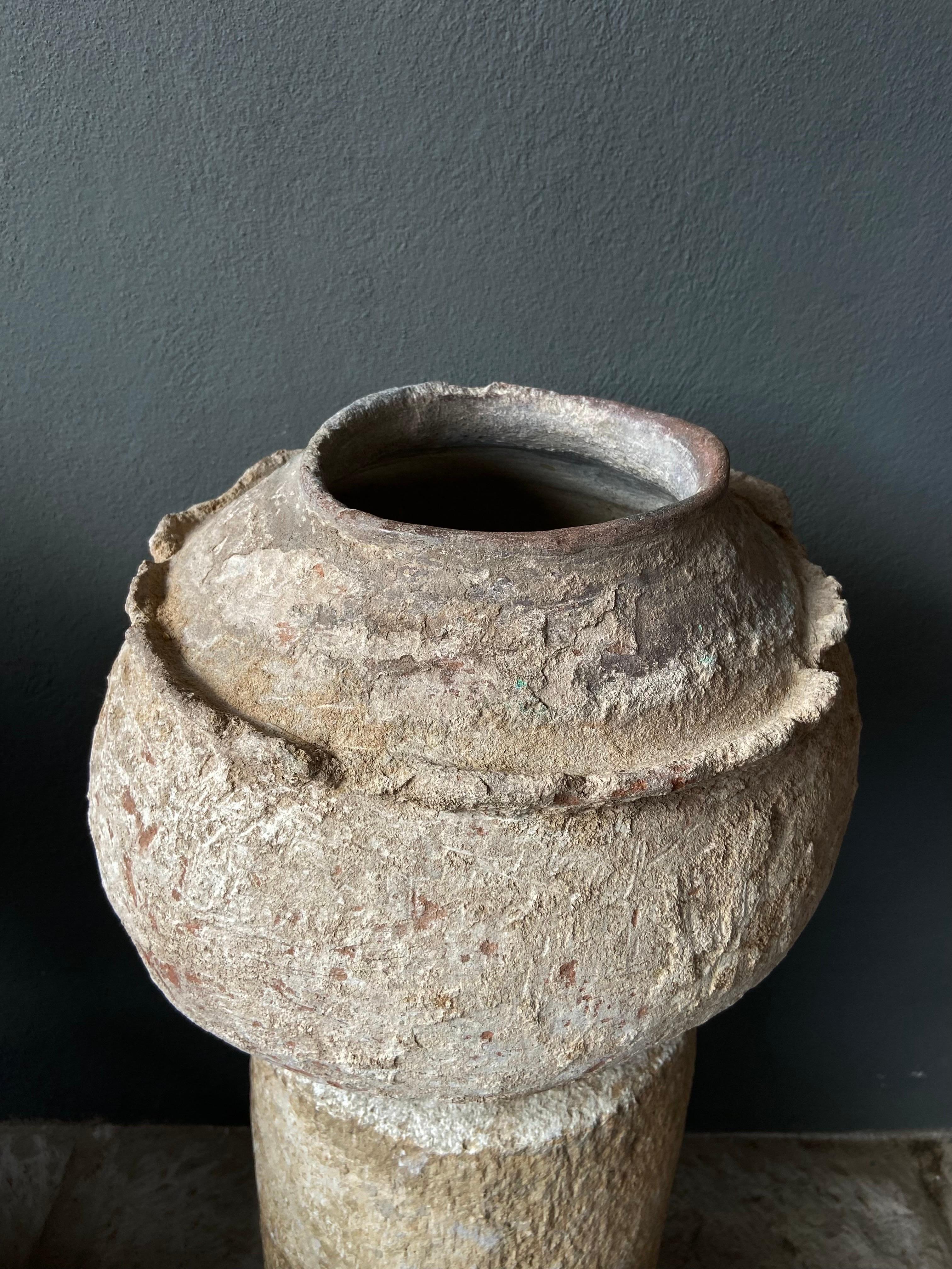Fired Early 20th Century Primitive Terracotta Water Vessel from Mexico