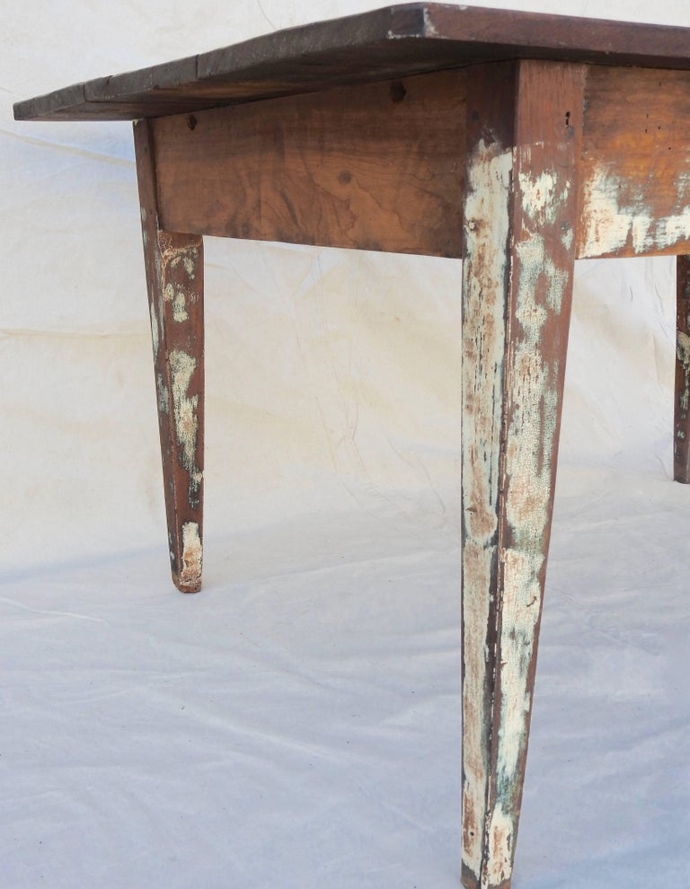 Early 20th Century Primitive Walnut Farm Table For Sale at 1stDibs