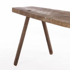Early 20th Century Primitive Workbench Table, Solid Wood – 113.5″