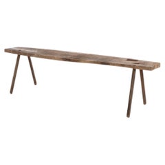 Early 20th Century Primitive Workbench Table, Solid Wood – 113.5″