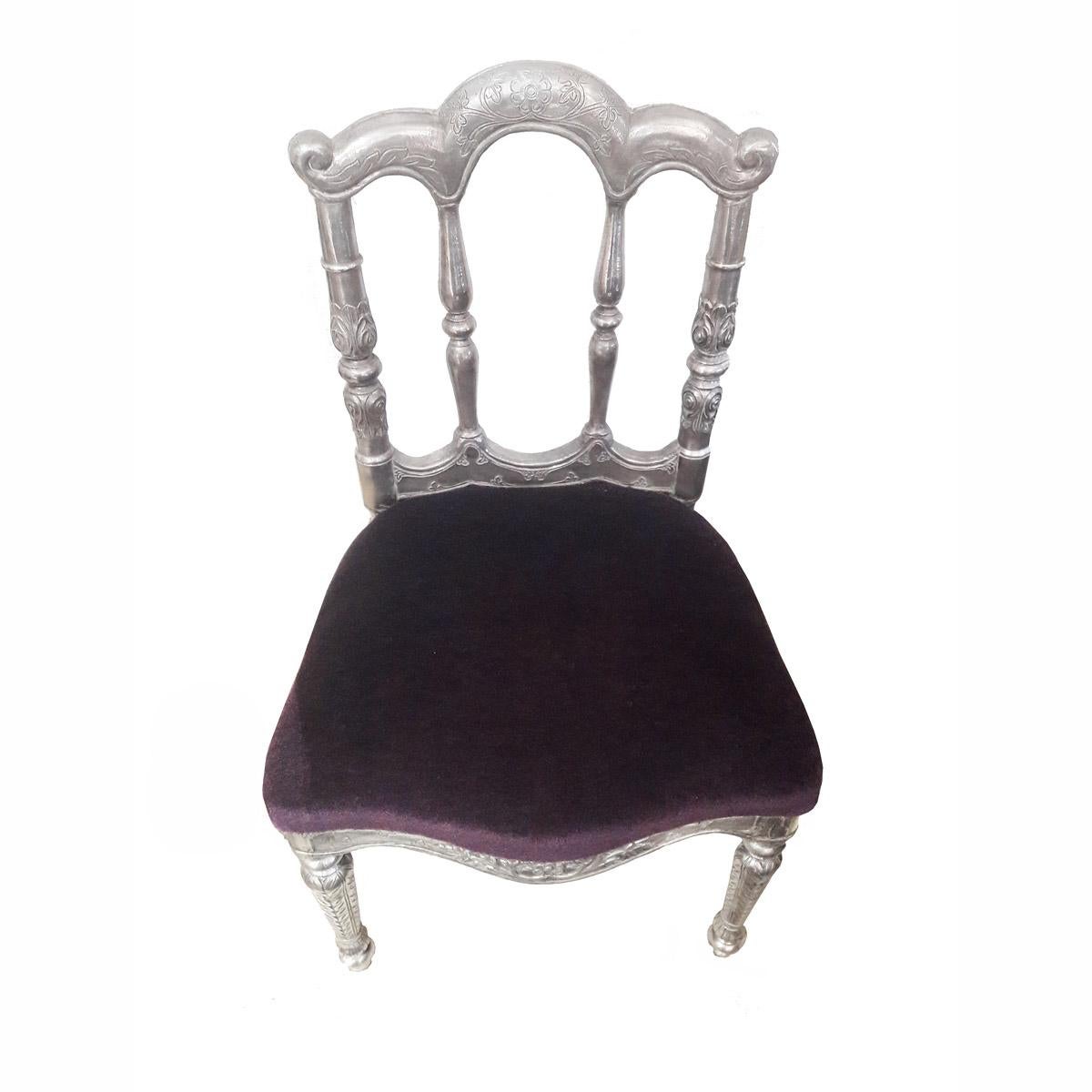 Anglo-Indian Early 20th Century Prince Chair with Silver Sheathing
