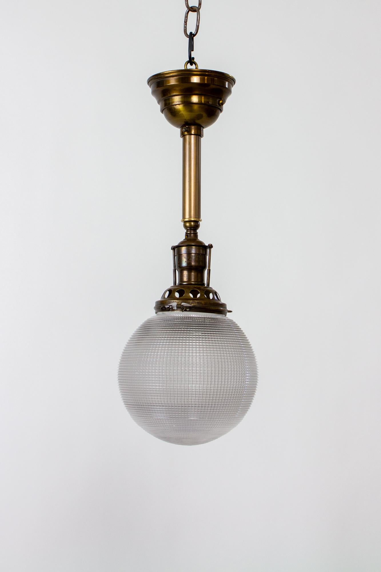 Early 20th Century Prismatic Holophane Globe Light 3