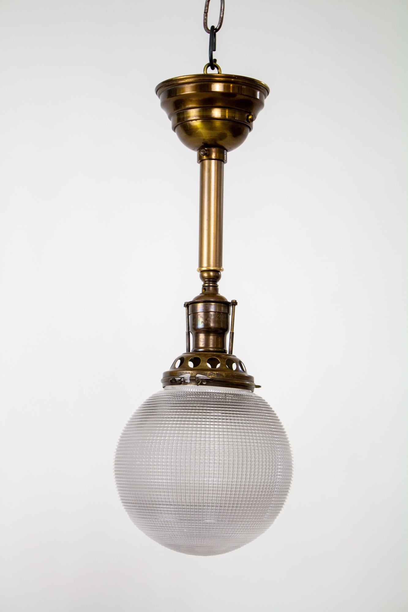 Early 20th Century Prismatic Holophane Globe Light 4