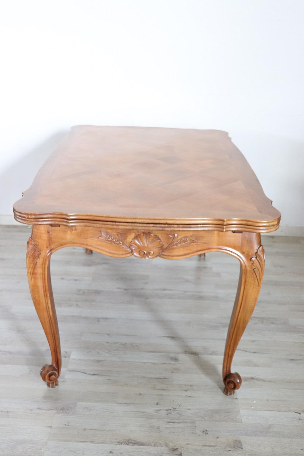 French Early 20th Century Provencal Carved Cherry Wood Extendable Dining Table