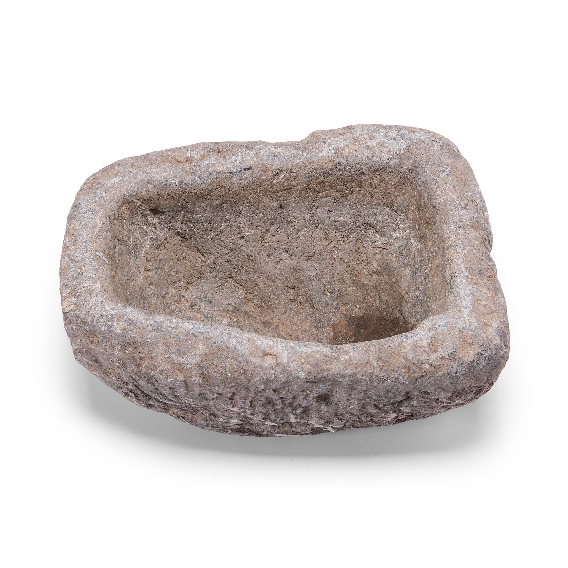 Prized mounts once took refreshment from this Provincial limestone trough, hand carved over than hundred years ago. Once purely functional, the trough is celebrated today for its charming asymmetry and rustic texture. A wonderful addition to the