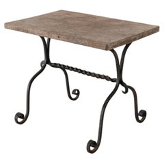 Early 20th Century Provincial French Wrought Iron Side Table