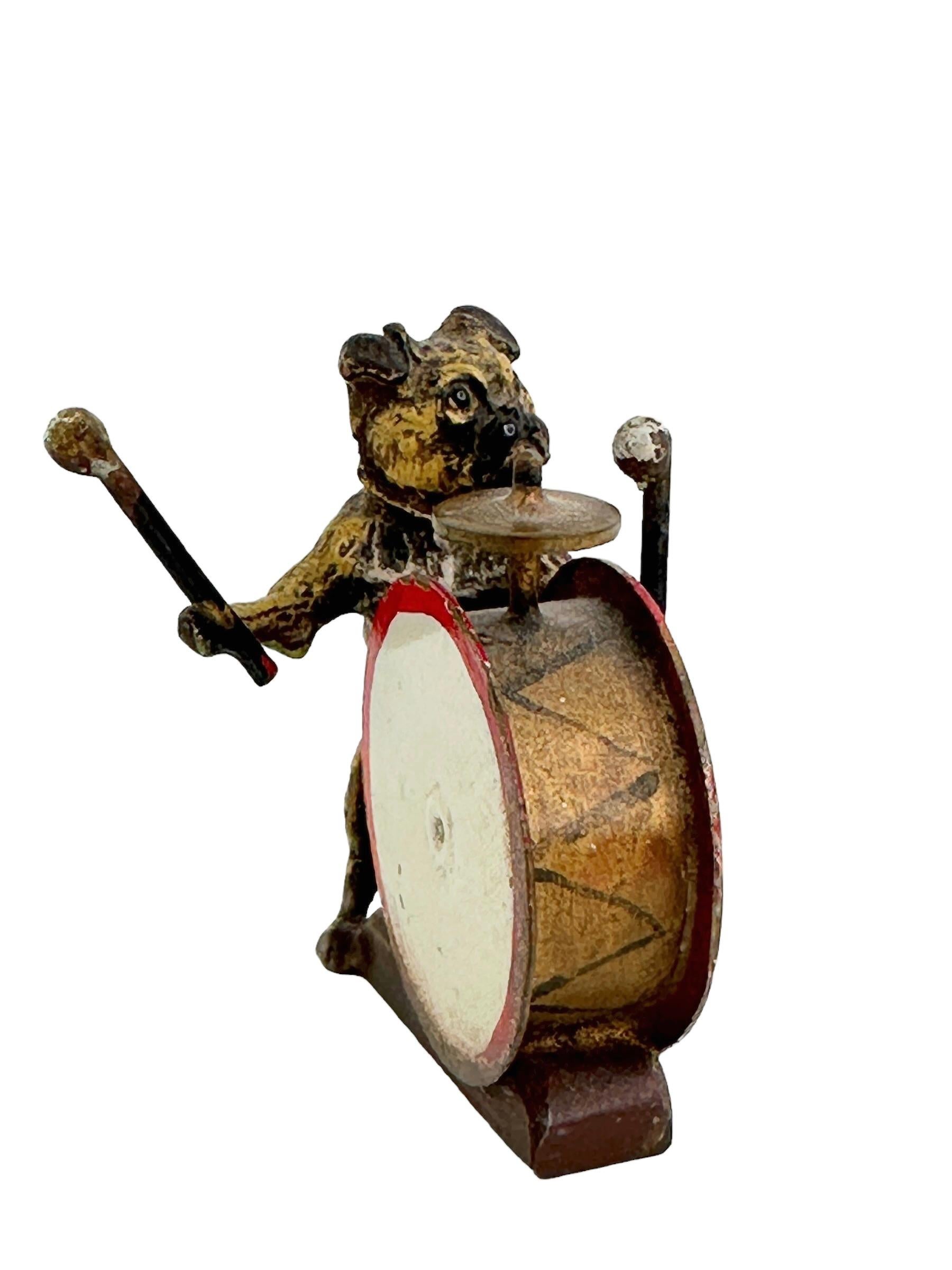 Classic early 1910s Vienna bronze figurine. This polychromed cold painted bronze is probably something you need if you’re a Vienna bronze collector. Found at an estate sale in Vienna, Austria. 
Austrian Bronze handmade figurines are individually