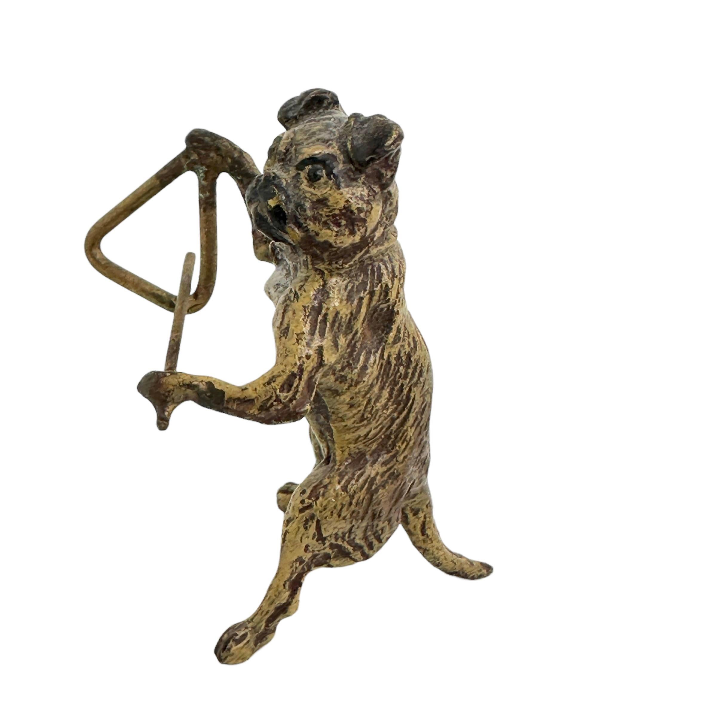 Classic early 1910s Vienna bronze figurine. This polychromed cold painted bronze is probably something you need if you’re a Vienna bronze collector. Found at an estate sale in Vienna, Austria. 
Austrian Bronze handmade figurines are individually
