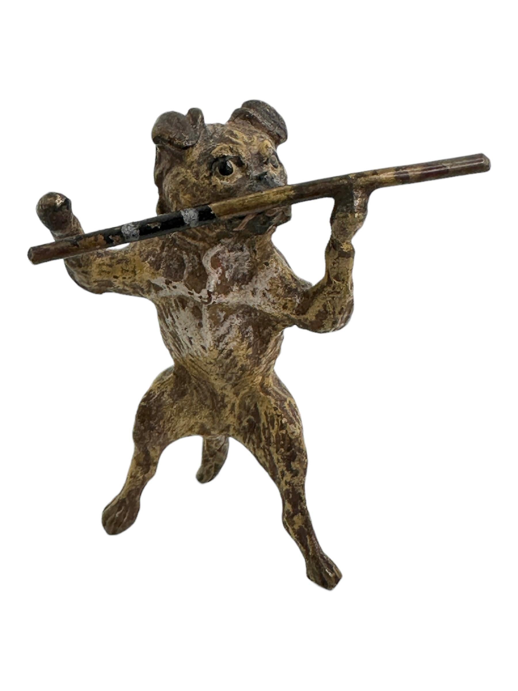 Classic early 1910s Vienna bronze figurine. This polychromed cold painted bronze is probably something you need if you’re a Vienna bronze collector. Found at an estate sale in Vienna, Austria. 
Austrian Bronze handmade figurines are individually