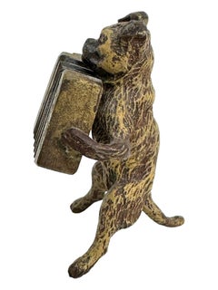 Début du 20e siècle Chien carlin musicien autrichien Vienne Bronze Miniature