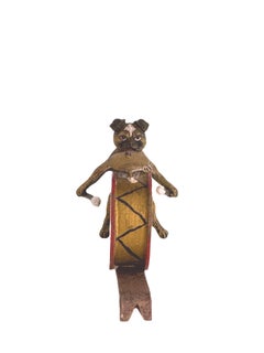 Anfang des 20. Jahrhunderts Mops Hund Musiker Austrian Vienna Bronze Miniatur Figur