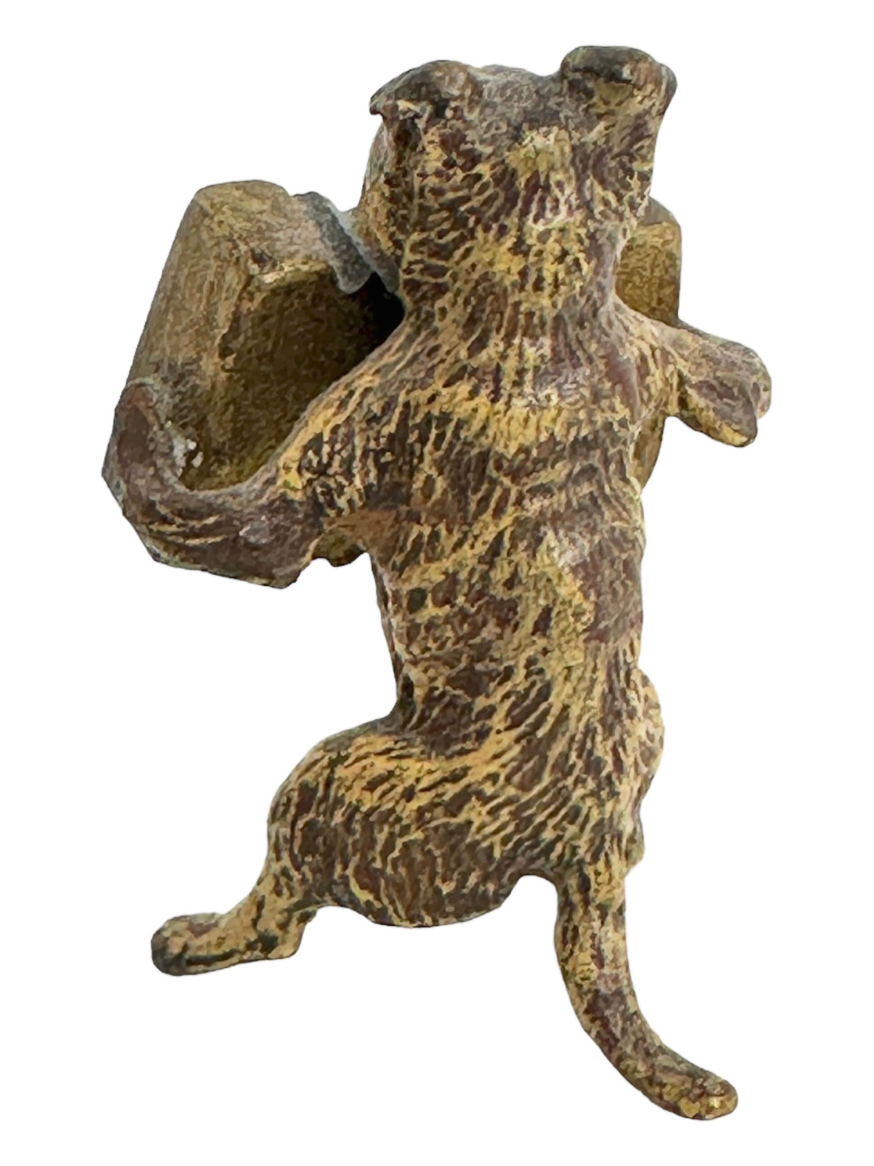 Art Nouveau Early 20th Century Pug Dog Musician Austrian Vienna Bronze Miniature Figure